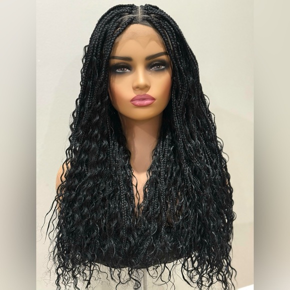 18 Inch Boho Braided Wigs for Black Women Knotless Box Braid